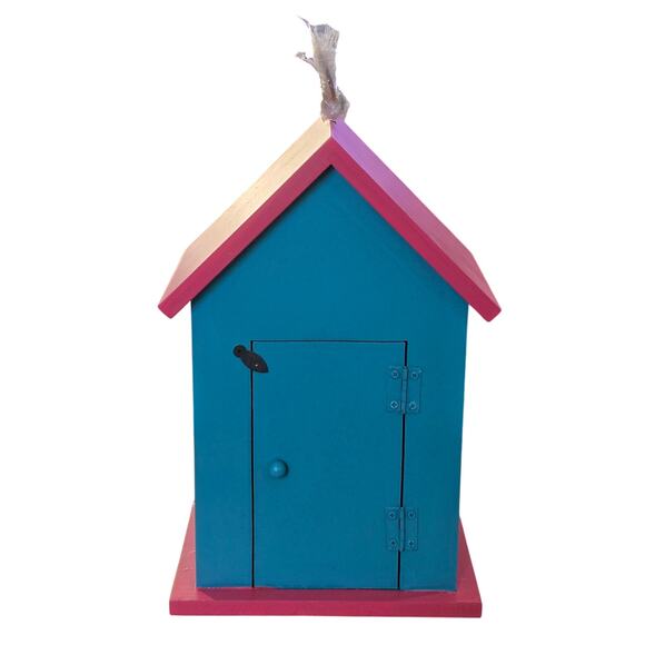 Celebrating Home Blue And Pink Flower Birdhouse NIB - Picture 3 of 3